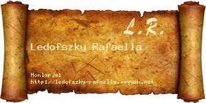 Ledofszky Rafaella névjegykártya